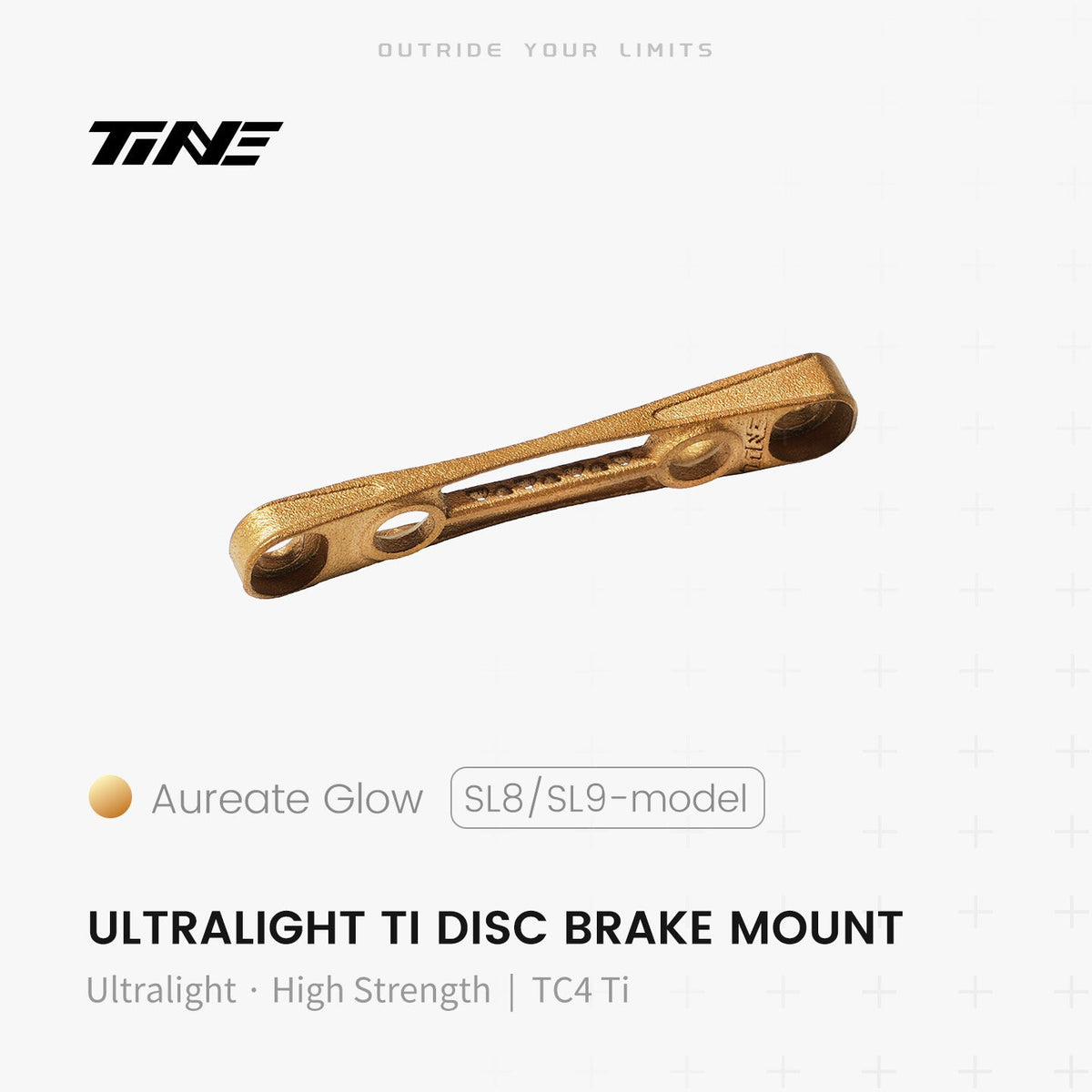 TiNE Adaptador de Freno de Disco Flat Mount de Titanio para Specialized SL8 / SL9 en acabado Aureate Glow (dorado)