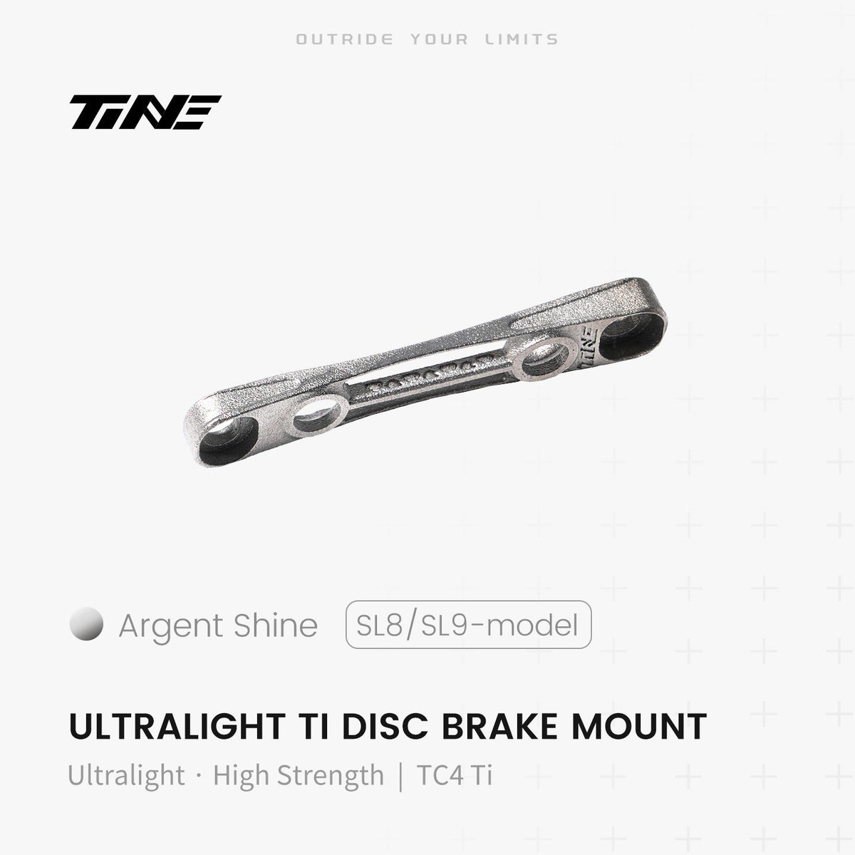 TiNE Adaptador de Freno de Disco Flat Mount de Titanio para Specialized SL8 / SL9 en acabado Argent Shine (plata)