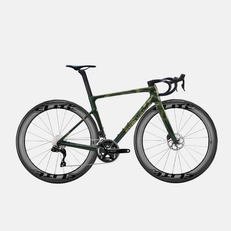 Rennrad Evolve Artista Cima 105 Di2 Emerge, Seitenansicht mit großem Logo