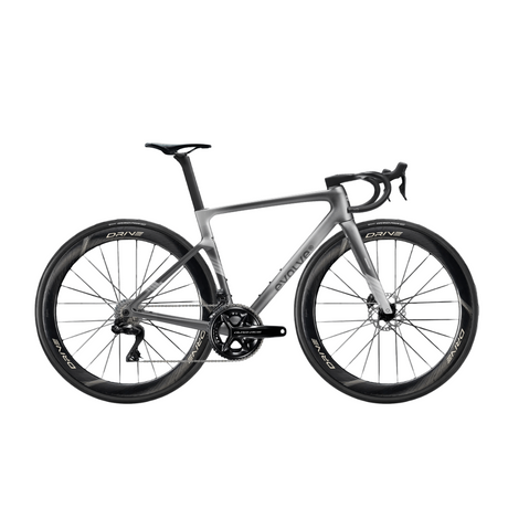 Rennrad Evolve Artista Cima Dura-Ace Di2 Mist, Seitenansicht mit großem Logo