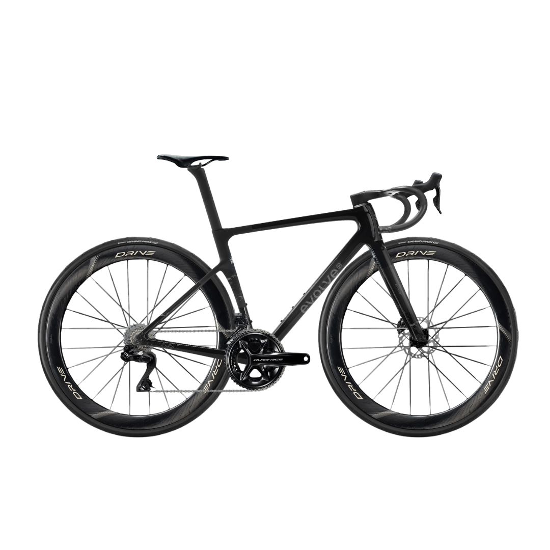 Evolve Artista Cima Dura-Ace Di2 Speed - Nirvana bike, side view with large logo