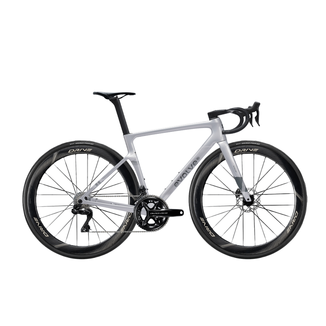 Evolve Artista Cima Dura-Ace Di2 Streams bike, side view with large logo