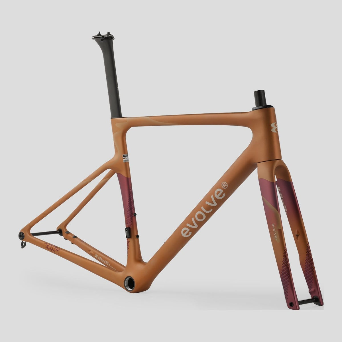 Evolve Artista Cima Dura-Ace Di2 Wilderness bike, frame, three-quarter view