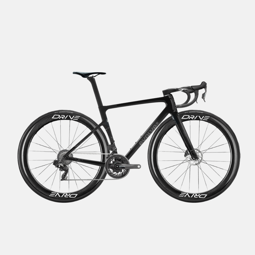 Vélo Evolve Artista Cima Force AXS Speed - Nirvana, vue latérale avec grand logo