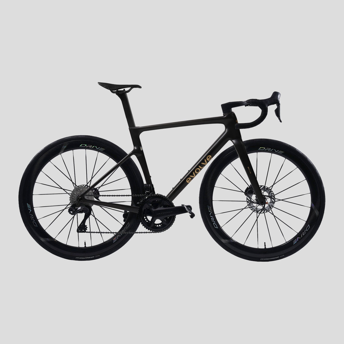 Bicicleta Evolve Artista Cima Red AXS Matte Black, montaje de referencia de Evolve con otro grupo