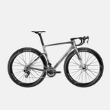 Bicicleta Evolve Artista Cima Red AXS Mist, vista lateral con logo grande