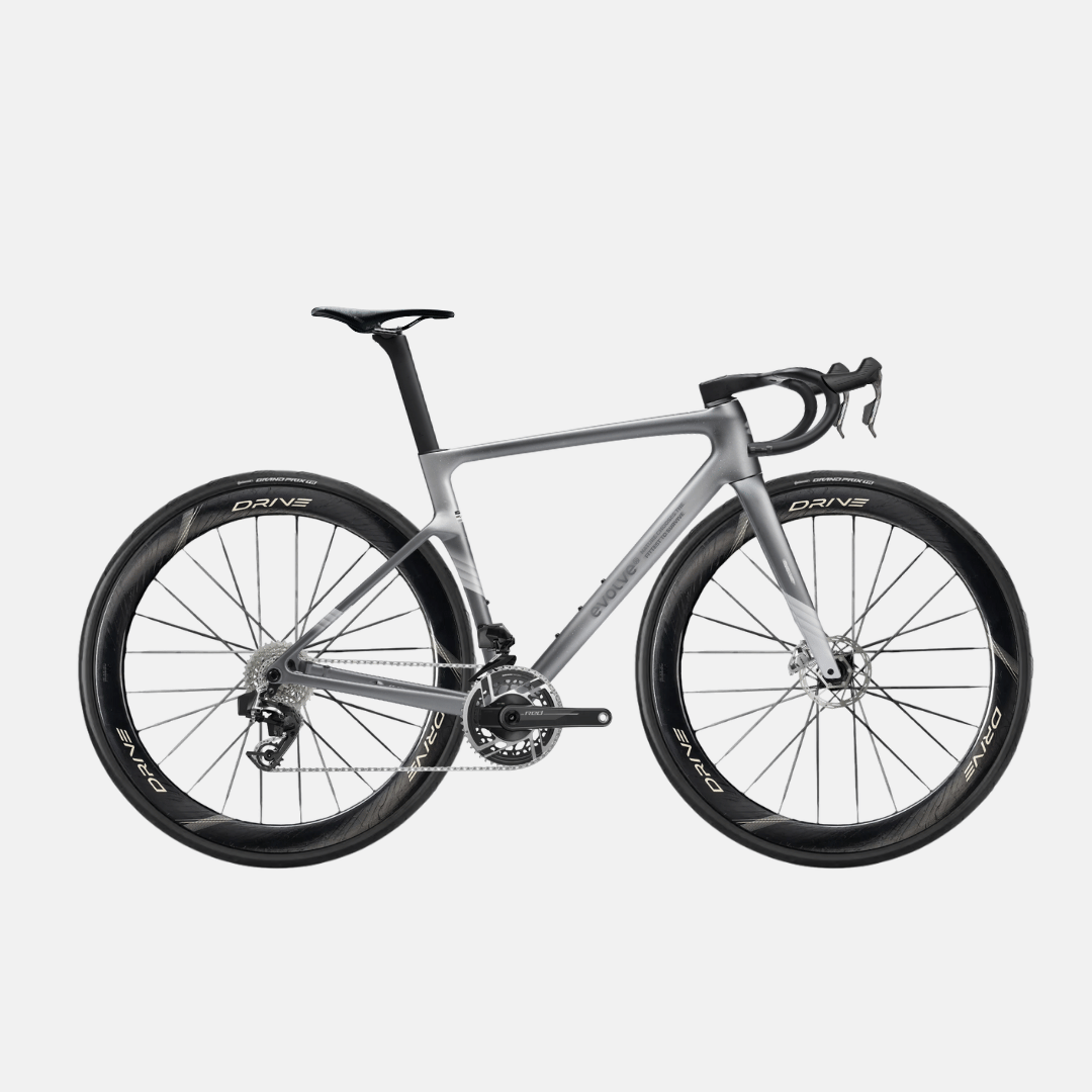 Bicicleta Evolve Artista Cima Red AXS Mist, vista lateral