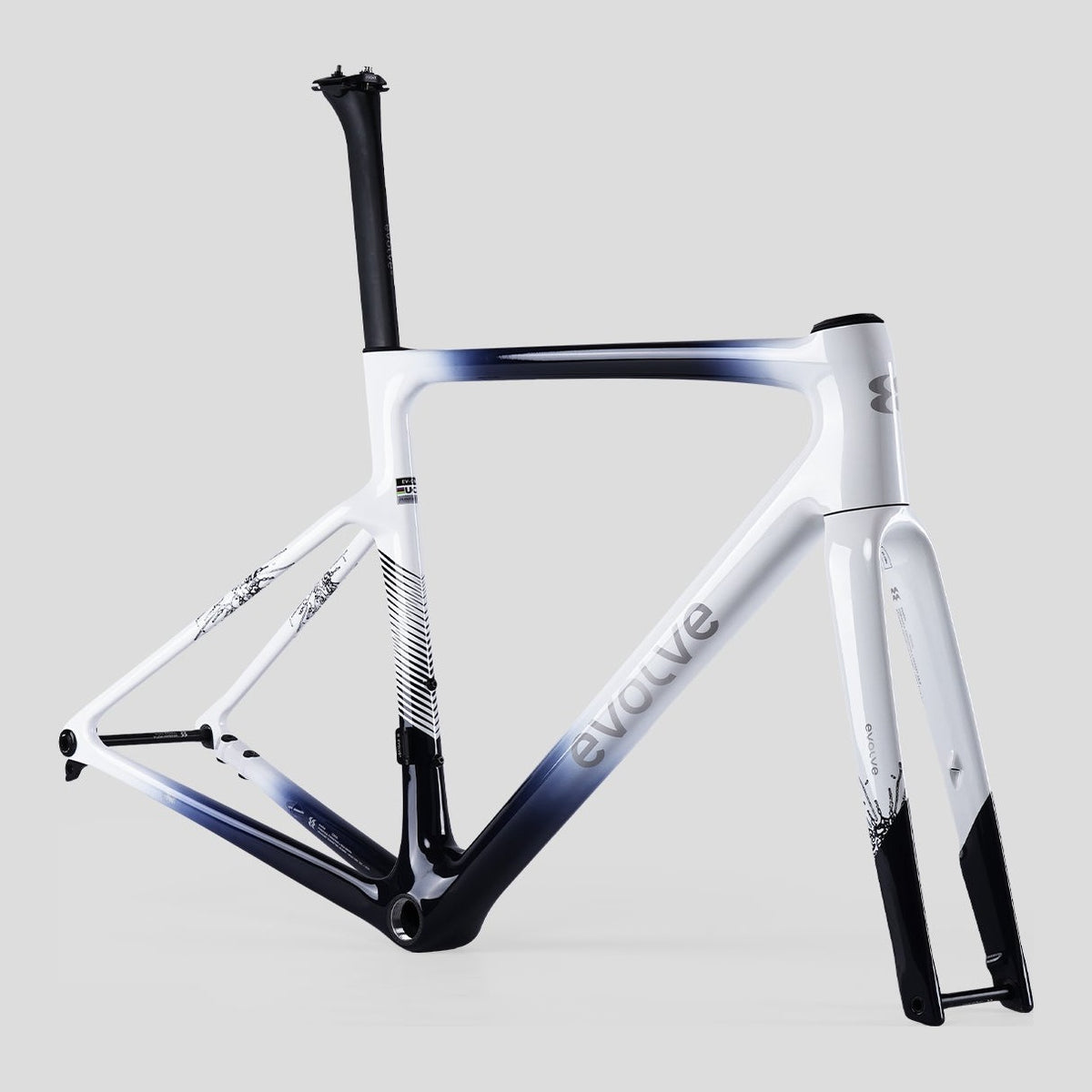 Vélo Evolve Artista Cima Ultegra Di2 Navy White, cadre, vue de trois quarts