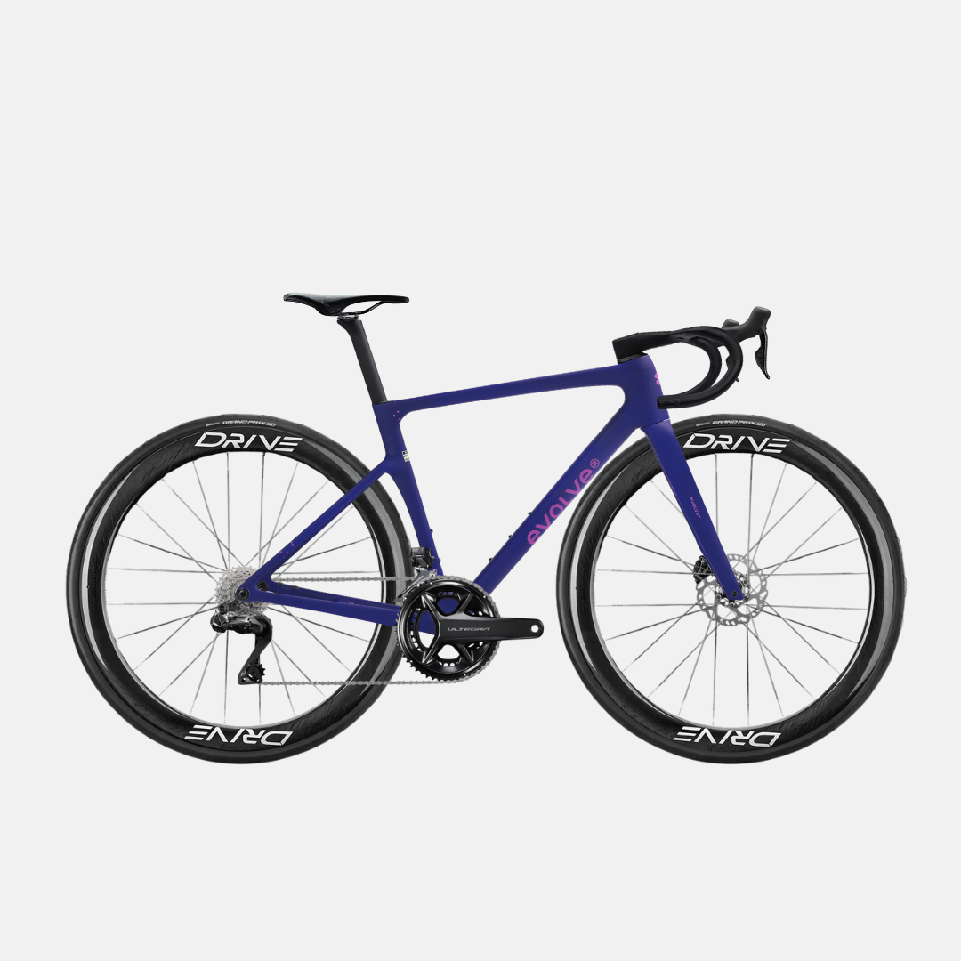Vélo Evolve Artista Cima Ultegra Di2 Speed - Adrift, vue latérale avec grand logo