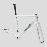 Evolve Cima GR White gravel bike, front three-quarter view