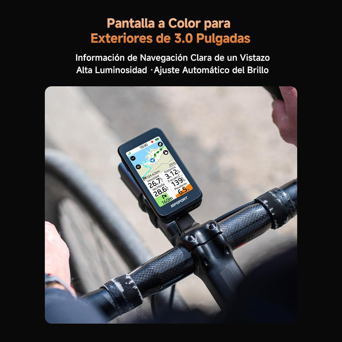 Ciclocomputador iGPSPORT BiNavi AIR, am Rad montiert
