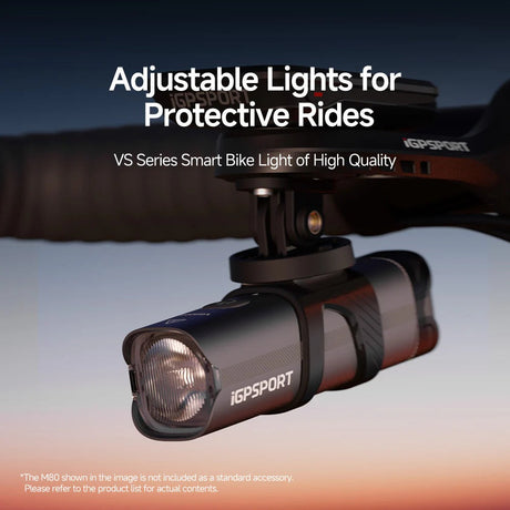 Luces iGPSPORT VS1200S, montado en la bicicleta