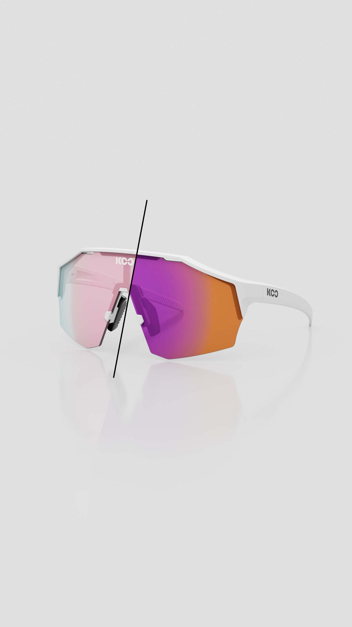 KOO Alibi — White Matt / Photochromic Fuchsia Mirror — imagen 1