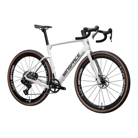 Vélo Winspace G3 GRX 717 Pearl White, vue de trois quarts