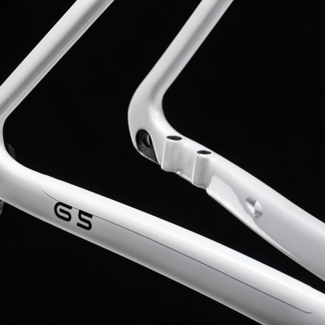 Bici Winspace G5 GRX 825 Di2 Alpine White, dettaglio dei foderi