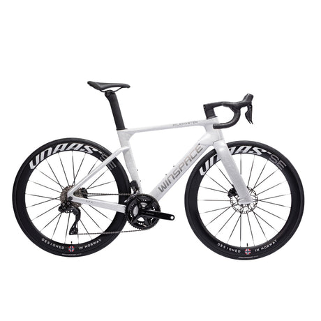 Bicicleta Winspace M6 105 Di2 Frost White, vista lateral