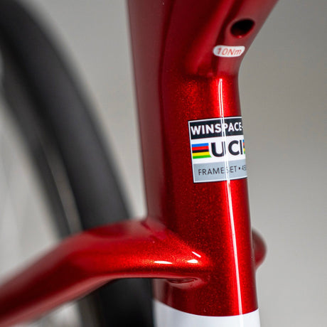 Bicicleta Winspace M6 105 Di2 Nusantara Edition, detalle del tubo de sillín