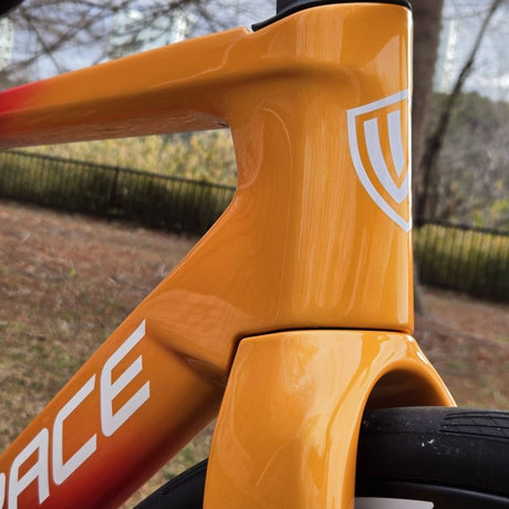 Vélo Winspace M6 Ultegra Di2 Crimson Flame, détail du tube de direction