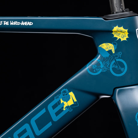 Vélo Winspace M6 Ultegra Di2 Uncle Rinne Collaboration, détail du tube de direction