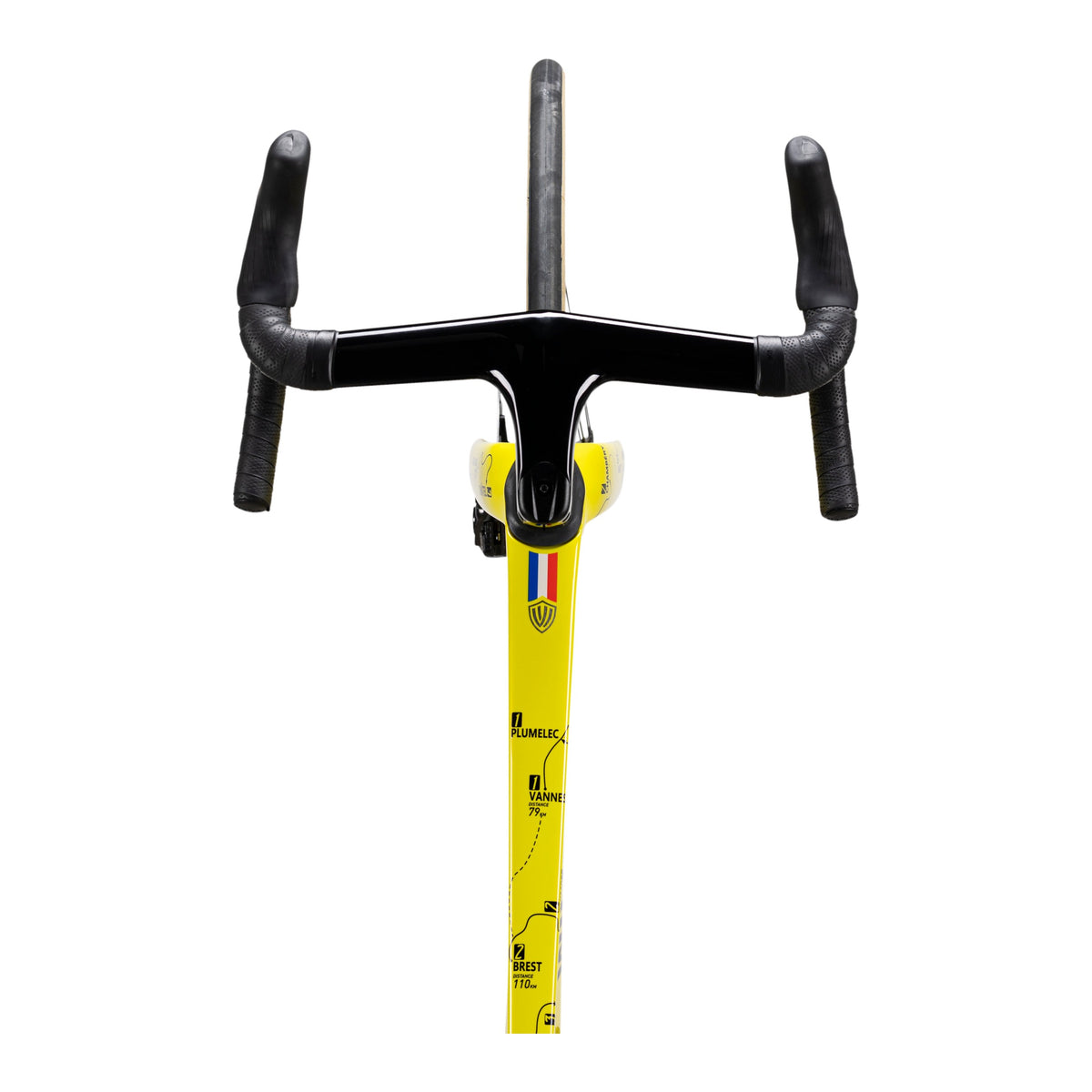 Winspace T1600 105 Di2 Yellow bike, top view