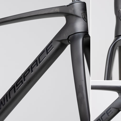 Cadre Winspace T1600 Carbon Black, détail de la fourche